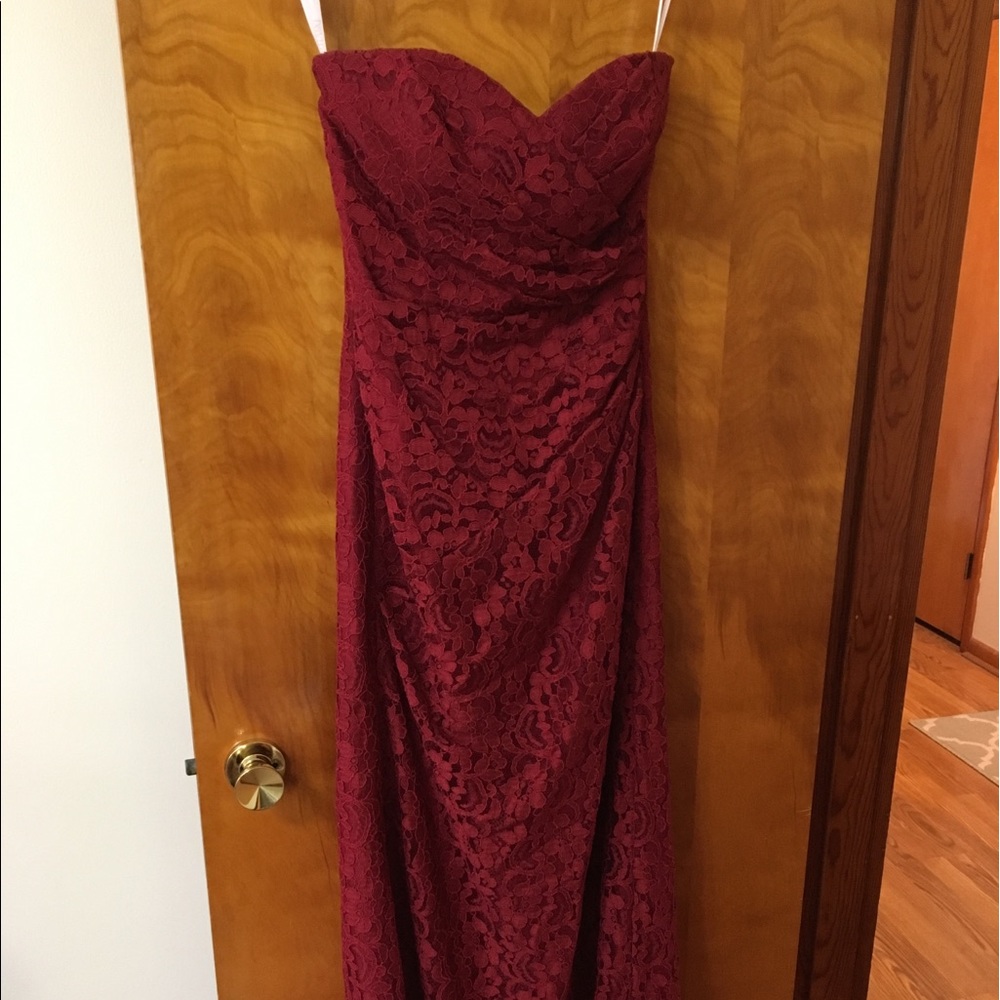 Apple Red David’s Bridal Bridesmaid Dress